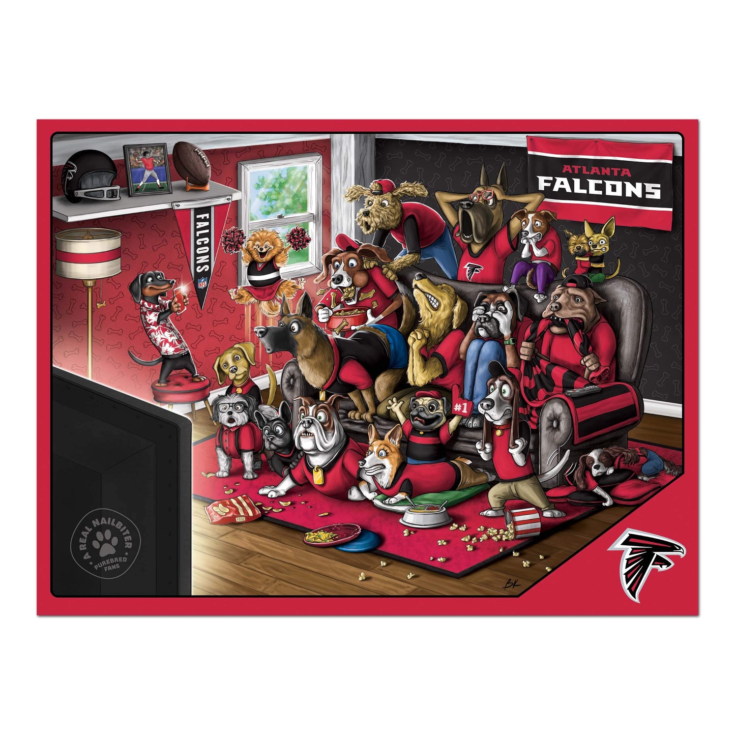 Youthefan Nfl Atlanta Falcons Purebred Fans 500Pc Puzzle - A Real Nailbiter