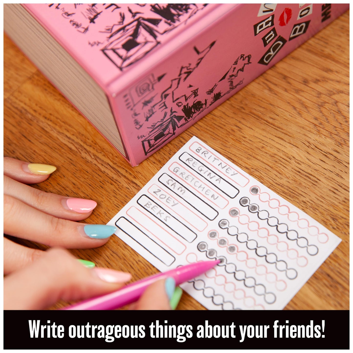 Big Potato Mean Girls Burn Book Party Card Game - Multicolor, Plastic Free, Family Fun for Ages 14+ - Model 6061685