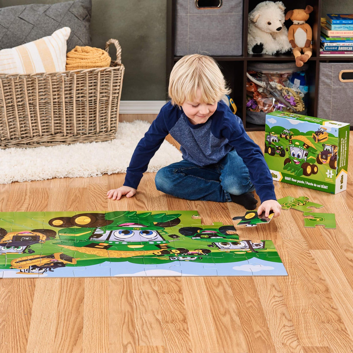 TOMY John Deere Kids Farm Floor Puzzle - Kids Puzzle with Large Durable Pieces - Toddler Learning Toys - Farm Toys and Kid Puzzl