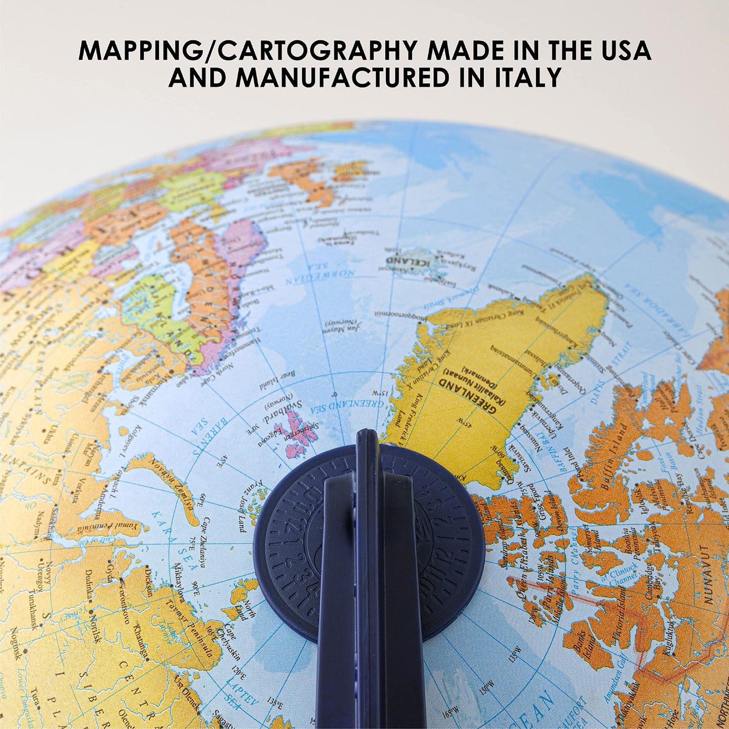 Waypoint Geographic Scout+ With Map, World Globe For Kids, Decorative Classroom Globe With Stand, More Than 4000 Places, 12” Interactive Globe, Bonus Map Included, Blue