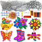 Ayhuhra 30 Sets Spring Flower Suncatcher Craft Kit Butterfly Sun Catcher DIY Window Paint Art Suncatcher Kits for Spring Summer 