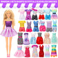 Style Shine 70 Pcs Doll Clothes And Accessories,4 Wedding Gowns 2 Evening Dresses 8 Fashion Dresses 6 Set Casual Outfit Top And