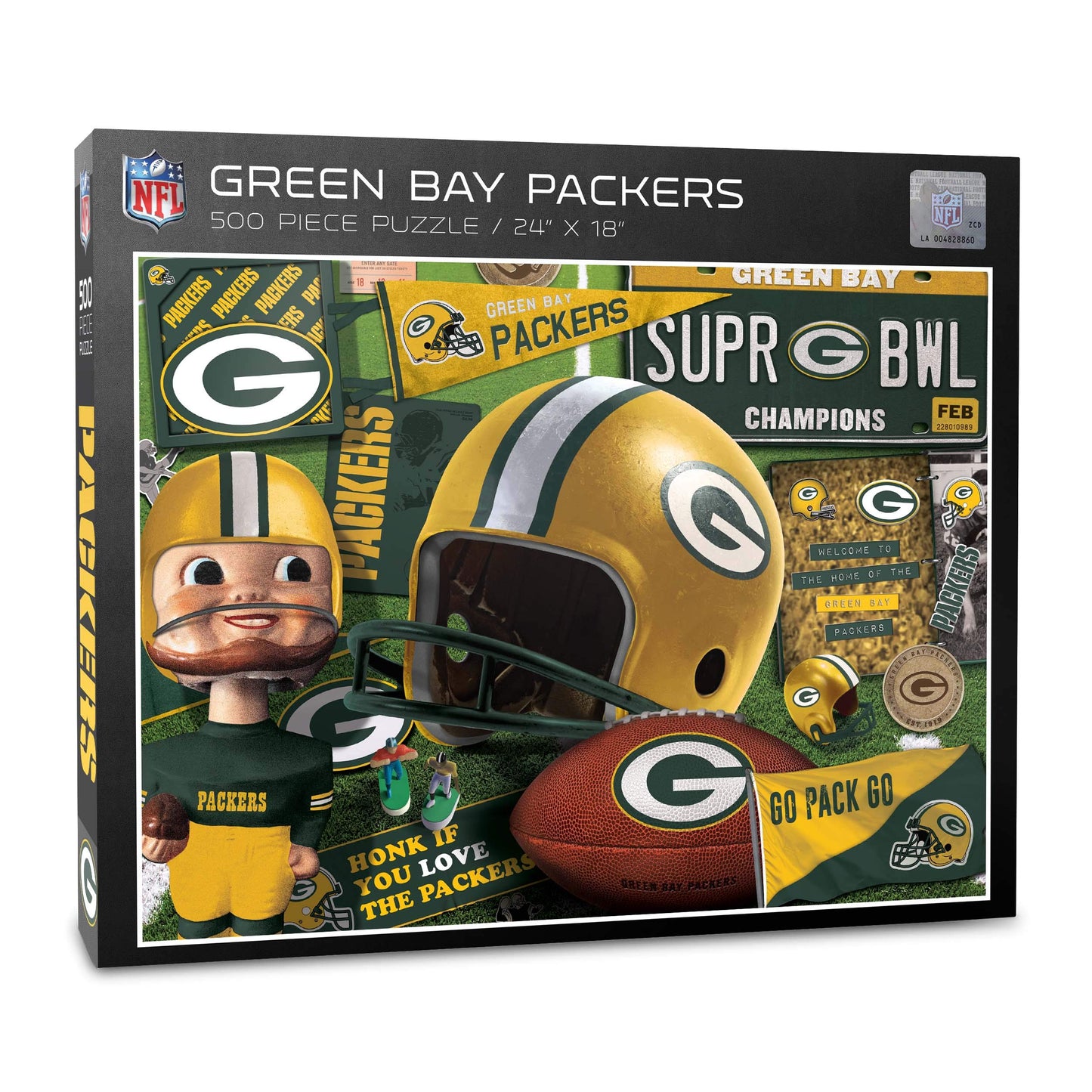 YouTheFan NFL Green Bay Packers Puzzle - 500 Pieces, Cardboard, Team Colors, Model 0951322