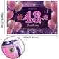 43Rd Birthday Decorations For Girls Imisi Happy Birthday Banner Pink Decorations For A Party Birthday Backdrop For Women