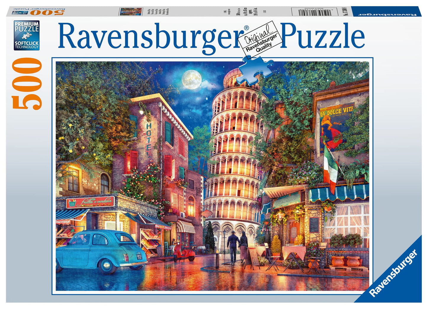 Ravensburger 500 Piece Jigsaw Puzzle - Evening in Pisa for Ages 10+, Black, Cardboard, Model 17380
