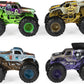 Monster Jam, Official Reveal The Steel 4-Pack of Color-Changing Die-Cast Monster Trucks, 1:64 Scale