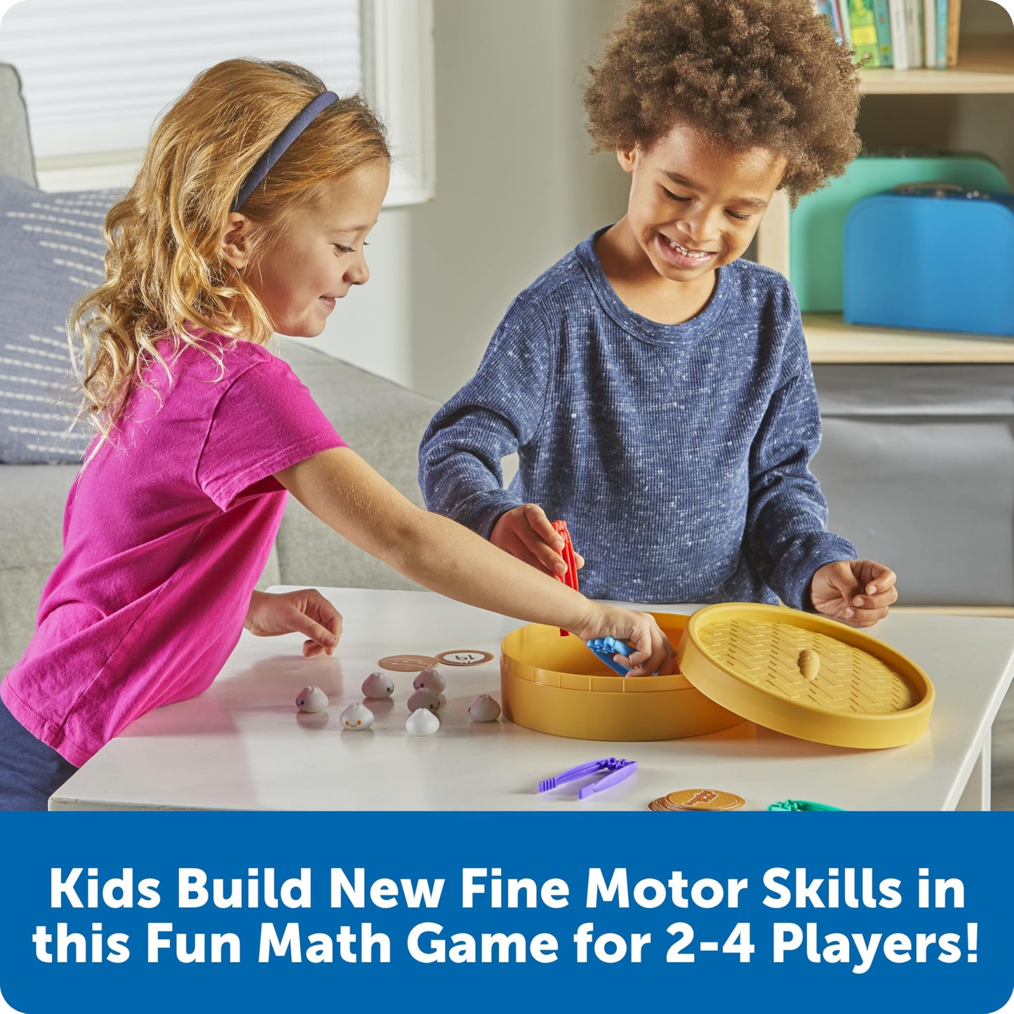Learning Resources Dumpling Dash Fine Motor Math Game, Math Manipulatives, Montessori Toys, Board Game, Play Food, Homeschool, F