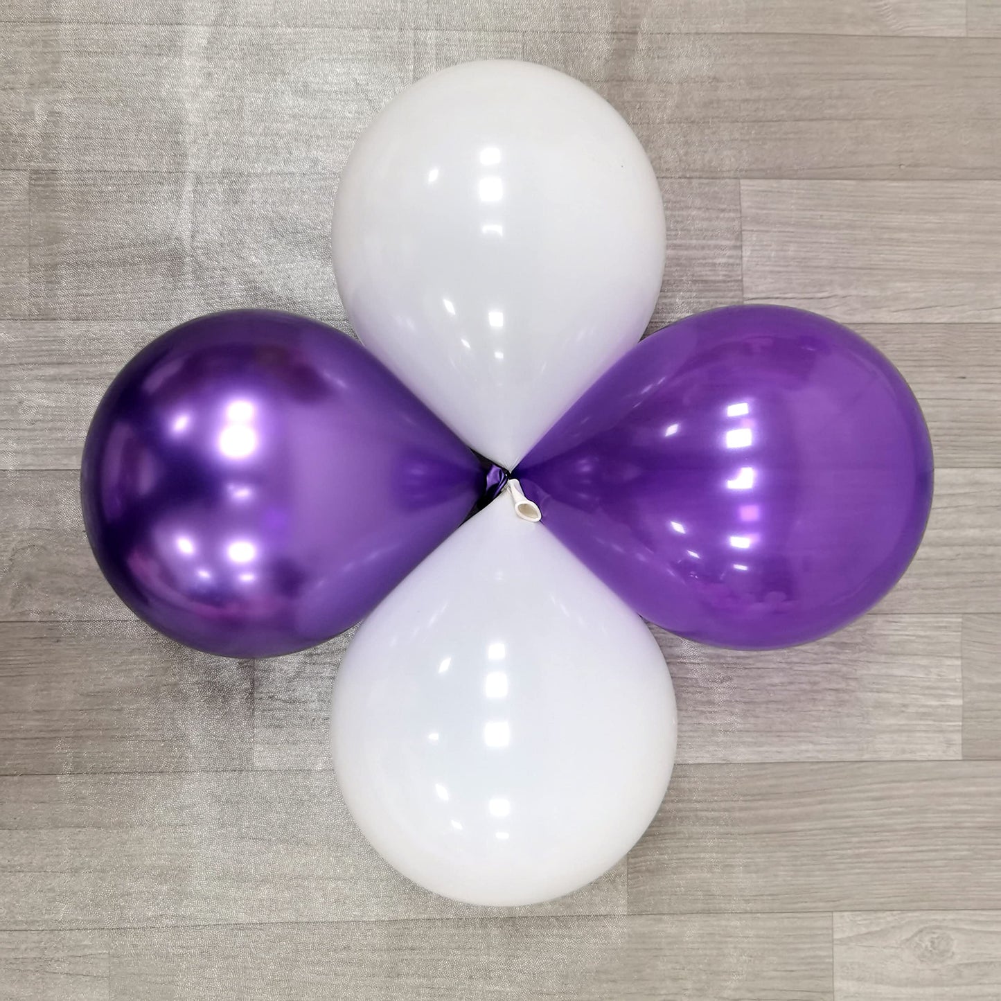 MOXMAY 100pcs Purple and White Balloons - Rubber Column Tower Balloons for Wedding, Baby Shower, Birthday Party