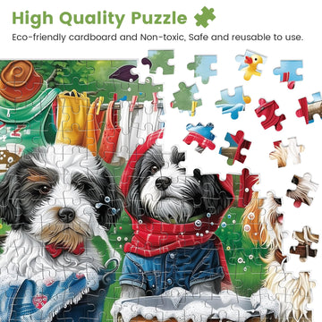 300 Piece Puzzles For Adults,Cute Dogs Jigsaw Puzzle For Adults Kids Seniors,Recycled Cardboard Dogs Large Piece Puzzle 300 Piec