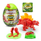 ZURU SMASHERS Mini Jurassic Dino Egg - Light Up Stegosaurus Toy, Plastic Fossil with Volcano Slime, Model 74107D for Kids