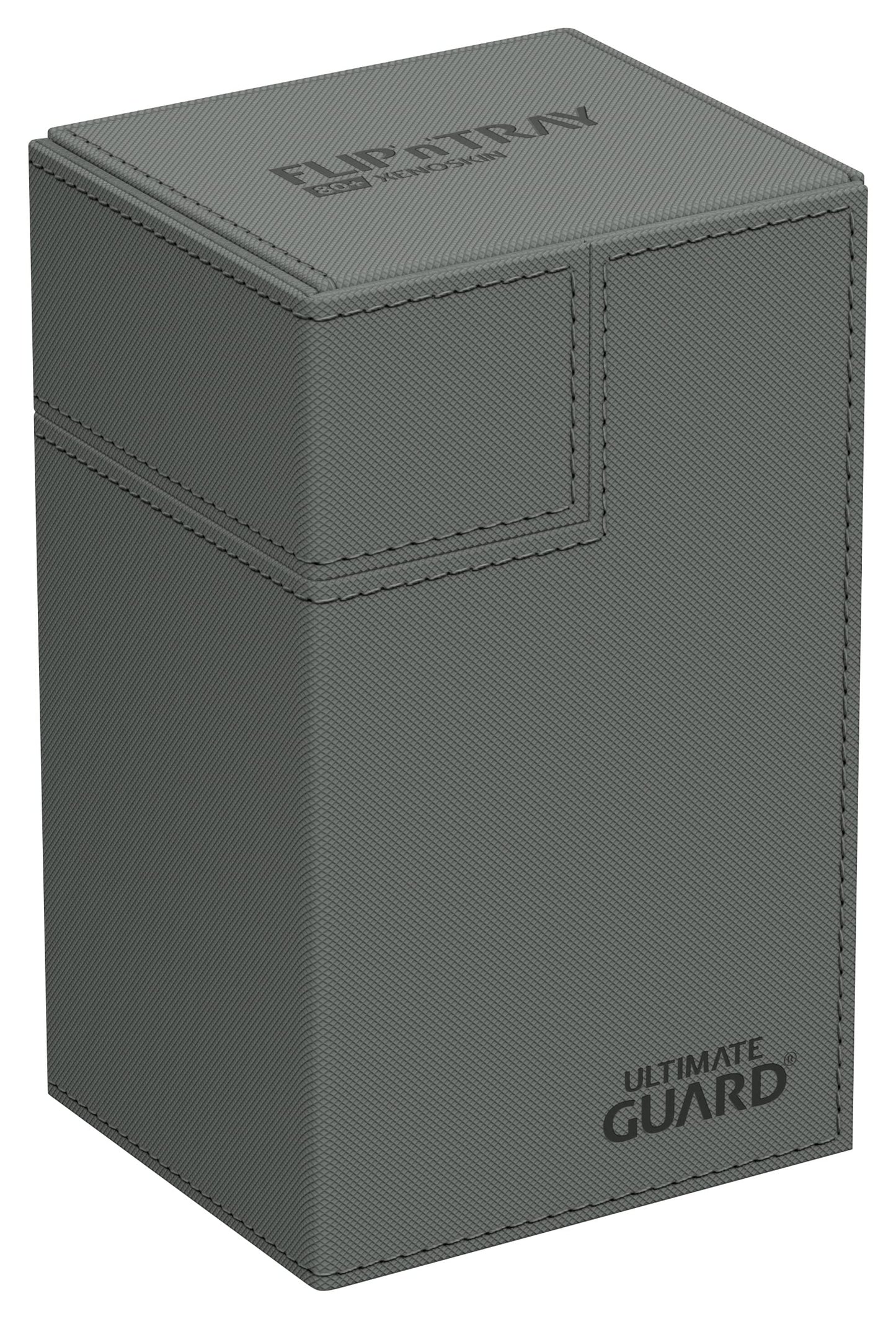 Ultimate Guard Flip'N'Tray 80+, Deck Case For 80 Double-Sleeved Tcg Cards + Dice Tray, Grey, Independent Magnetic Closure & Micr