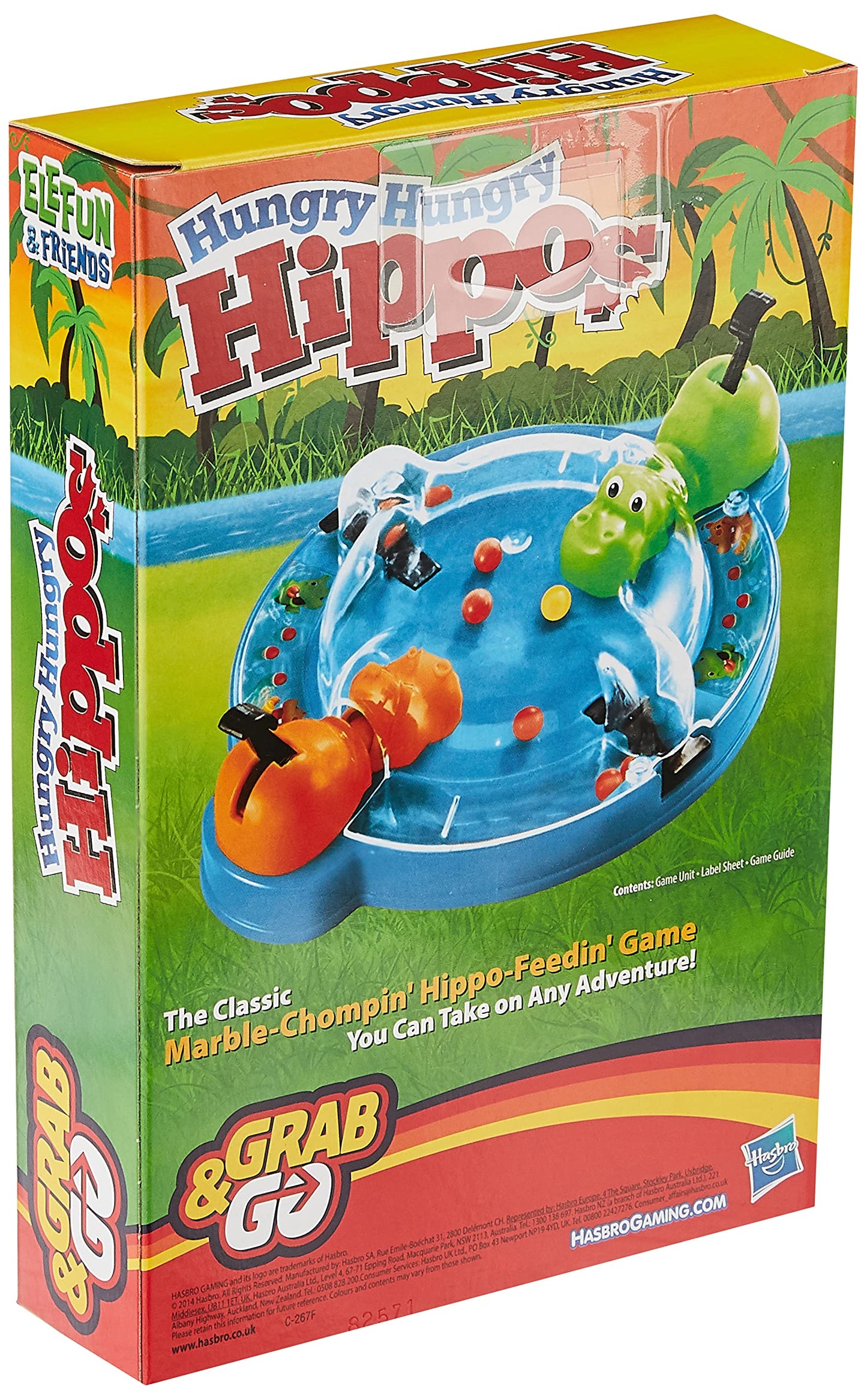 Hasbro Gaming Elefun & Friends Hungry Hungry Hippos Game - Multicolor, Plastic, Model B10011020