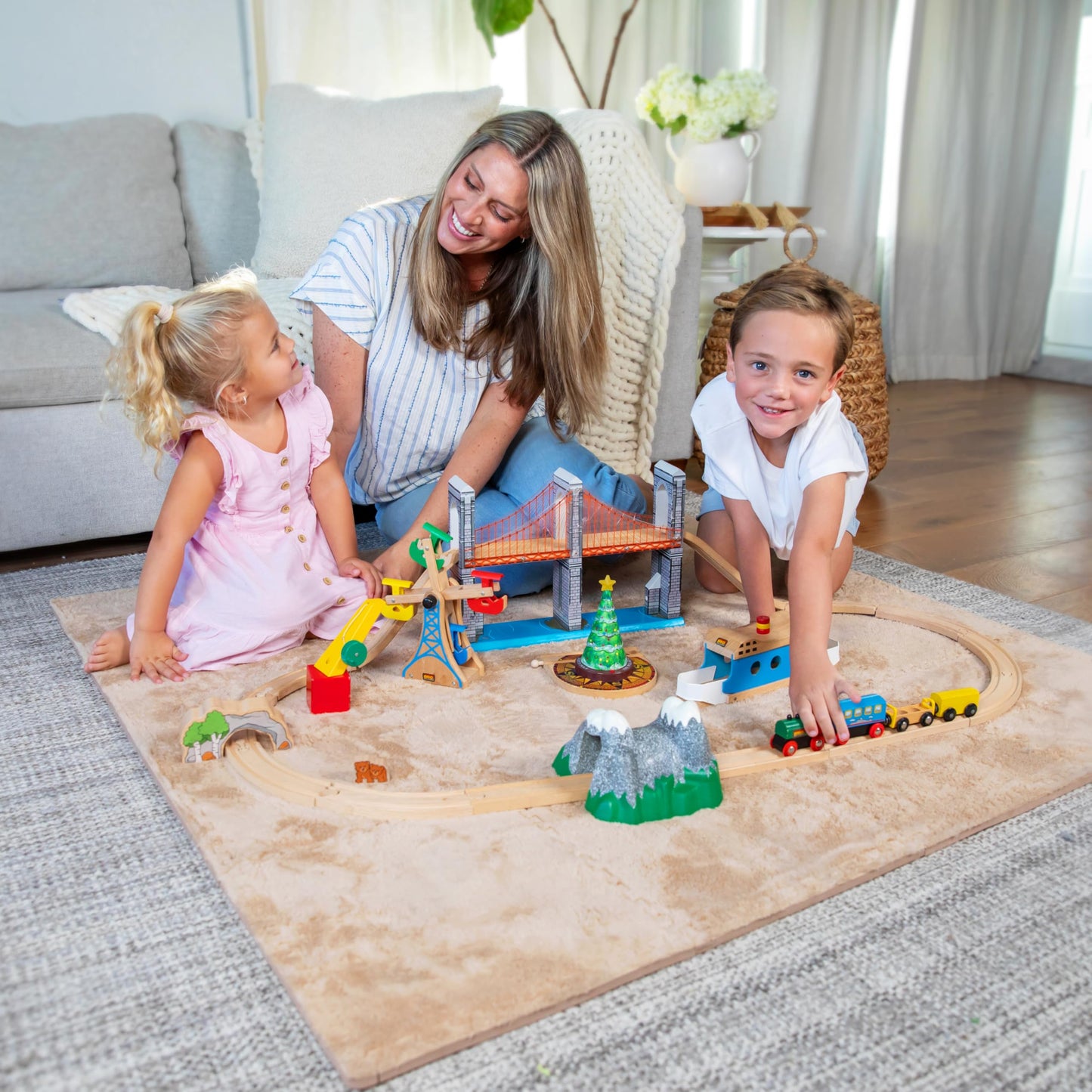 16 Piece Carpet Squares Puzzle Mat 49 x 49 Plush Interlocking Carpet Tiles  Foam Floor Tiles for Baby Play Mat - Kids Soft Play Floor Mats  Anti Slip Jigsaw Flooring Playmat Playroom Rug (Brown)