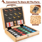 Bravmate Large 21 Inches Horse Race Board Game, Solid Wood Foldable Horse Racing Game With 11 Luxury Metal Horses, 2 Wooden Dice