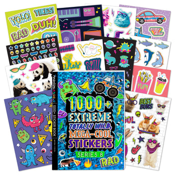 Fashion Angels 1000+ Mega Cool Stickers For Kids - Fun Craft Stickers For Scrapbooks, Planners, Gifts And Rewards, 40-Page Sticker Book For Kids Ages 6+ And Up