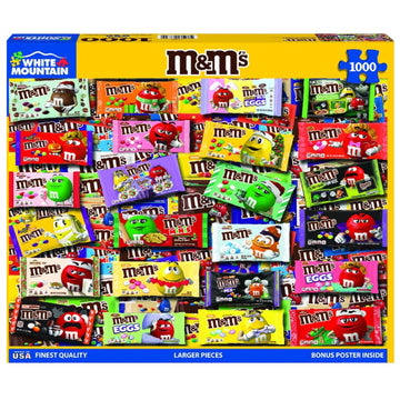 White Mountain Puzzles M&M's 1000 Piece Jigsaw Puzzle - Colorful Fun for All Ages
