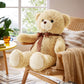 Yunnasi Big Teddy Bear Stuffed Animal 35 Inches Giant Stuffed Bear Gift For Girlfriend Children On Birthday, Light Brown