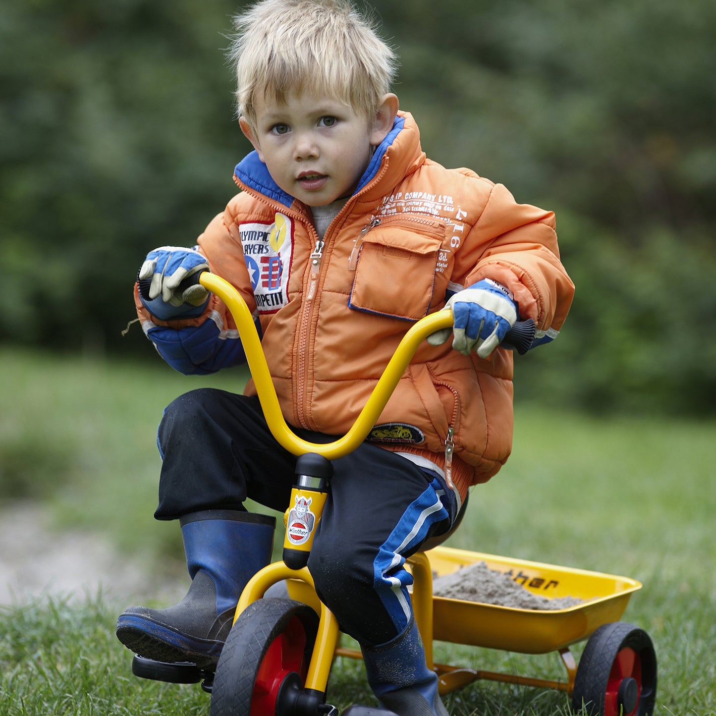 Winther Tricycle WIN583 with Tray, Large, Yellow, 10.83" Height, 17.91" Wide, 24.41" Length, Ideal for Kindergarten to 1st