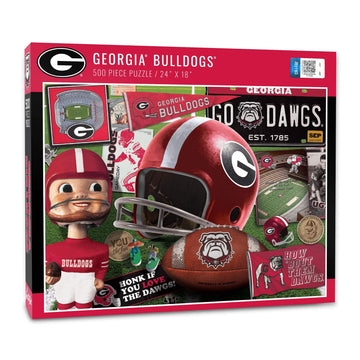 Youthefan Ncaa Georgia Bulldogs Retro Series Puzzle - 500 Pieces, Team Colors, Large