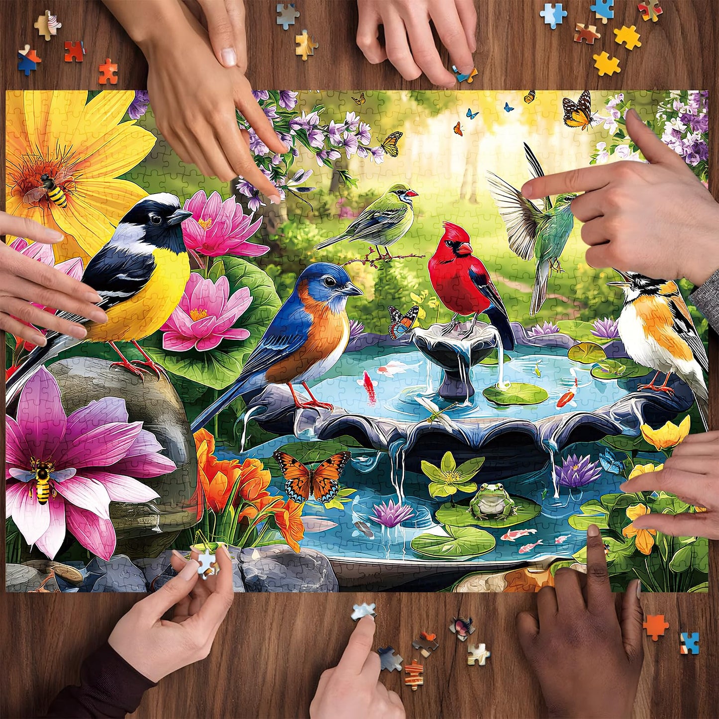 ZSYCZAO 500 Pieces Puzzle for mature-themeds  Puzzles for mature-themeds 500 Pieces  Birds Floral Pond Nature Jigsaw Puzzle  Challenging Puzzle Perfect for Game Nights  20.5 X 15 in