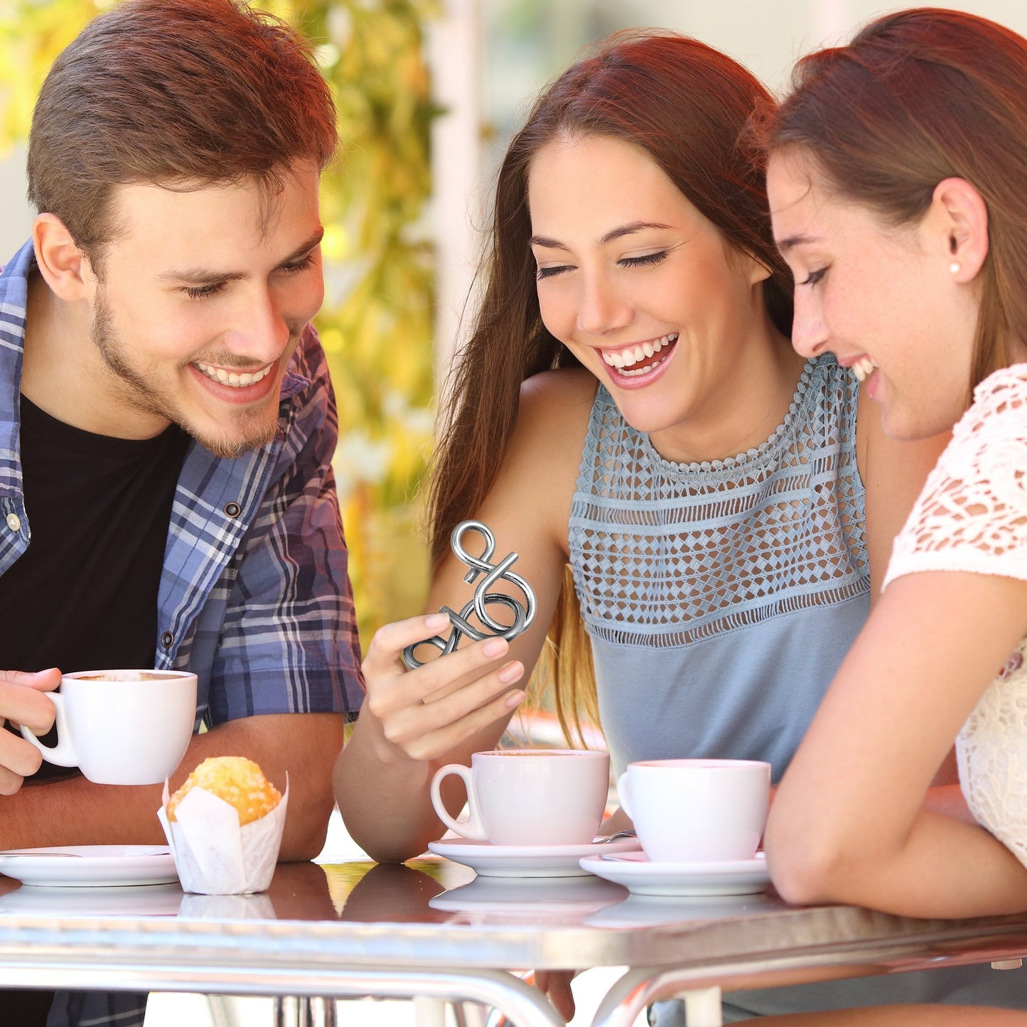 Gamie Brain Teaser Puzzles, Metal Wire Puzzle Set of 12 Unique Individually IQ Wire Metal Puzzles - Fun Brain Teaser IQ Game - G