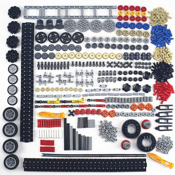 Ttlyhek 720Pcs Technical Cars Gears Cross Axles Technical Parts Accessories Wheels Connectors Pieces Sets Chain Link Pins Joints