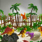 MOMOONNON 56 Pcs Dinosaurs Cake Decorations Set - Ho Scale Trees & Toys, Multi-Color, PVC - Perfect for Kids' Parties & Cake Toppers
