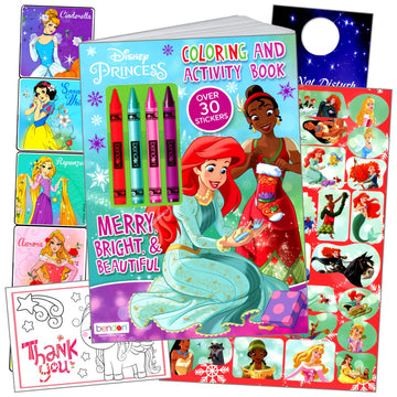 Bendon Disney Princess Coloring Book Stickers Activity Set with Disney Princess Stickers, Reward Sticker Set, and More
