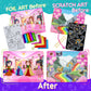 Craftikit  Award-Winning Unicorn and Princess Foil Art & Rainbow Scratch Art for Kids- 2-in-1 Arts and Crafts Kit for Kids Ages