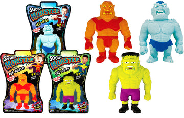Ja-Ru Stretchy Monster Action Figures (3 Monsters Assorted) - 3.5'' Tall Halloween Squish Pull Fidget Toy. Calming Stress Toy Fo