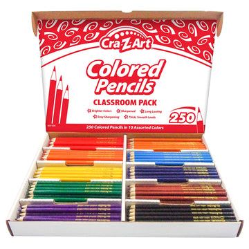 Cra-Z-Art Colored Pencils Bulk Class Pack 250ct 10 Assorted Colors