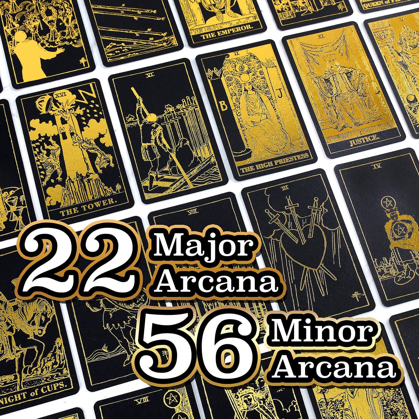 Prophet Silver Foil Tarot Cards Deck,78 Original Tarot Cards Fortune Telling Game with Guide Book for Beginners,Tarot Cards Stan