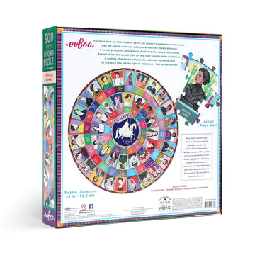 Eeboo: Piece And Love Votes For Women 500 Piece Round Circle Jigsaw Puzzle, Puzzle For Adults And Families, Glossy, Sturdy Pieces And Minimal Puzzle Dust