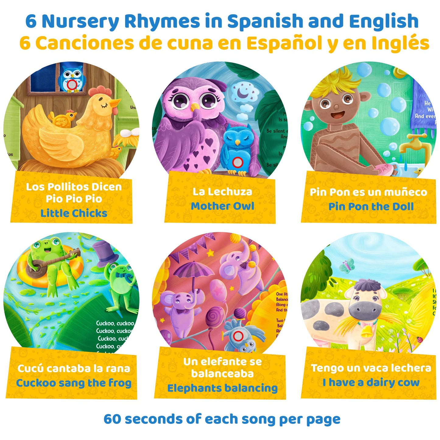 English & Spanish Nursery Rhymes Book For Toddlers & Sound Books For 1 Year Old And Older, Perfect Baby Gifts 1 Year Old And Toddlers By Gufino