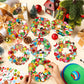 Hollowfly 48 Sets Christmas Wreath Craft Kits for DIY Santa Claus Wreath Hanging Ornaments Make Your Own Paper Xmas Craft with S