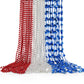 Hoosun 4Th Of July Beaded Necklace, 24Pcs Patriotic Star Bead Necklaces Red Silver And Blue Accessories,Fourth Of July Beads For