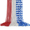 Hoosun 4Th Of July Beaded Necklace, 24Pcs Patriotic Star Bead Necklaces Red Silver And Blue Accessories,Fourth Of July Beads For