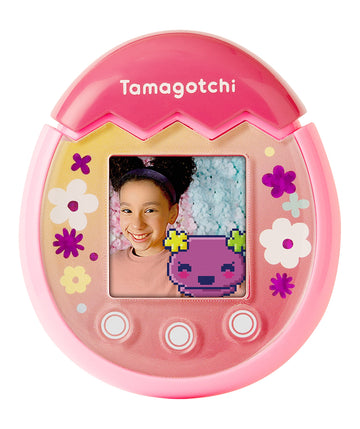 Tamagotchi 42901 Bandai Pix The Next Generation Of Virtual Reality Pet With Camera, Games And Collectable Characters-Floral, Pink