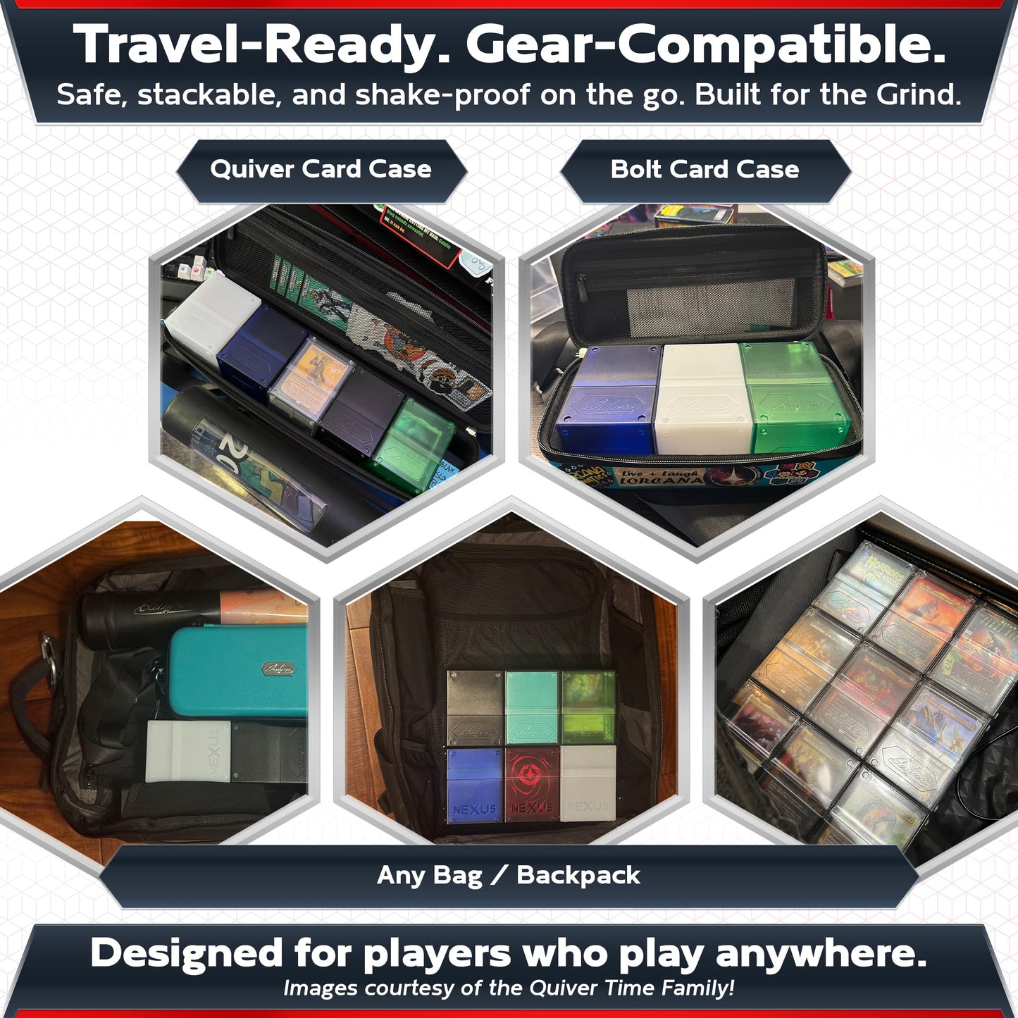 Quiver Time 360 Modular Nexus DeckBlock - Durable Stackable MTG Deck Box for Commander fits 100+ Cards | Stylish 100 Card Deck B