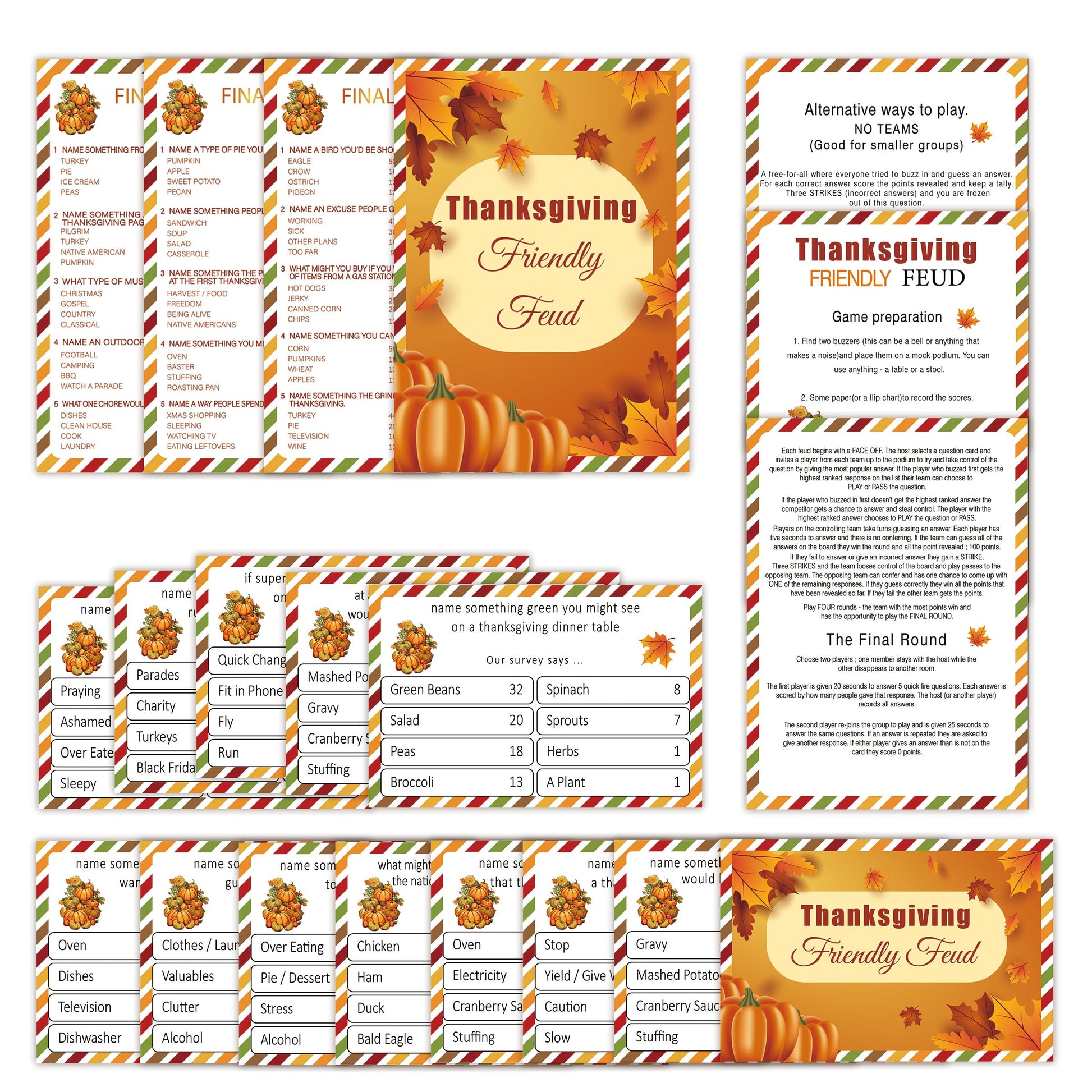 Thanksgiving Feud Quiz, Thanksgiving Trivia Games for Family, Buzzers for Trivia Games, Fun Thanksgiving Feud Questions, Holiday