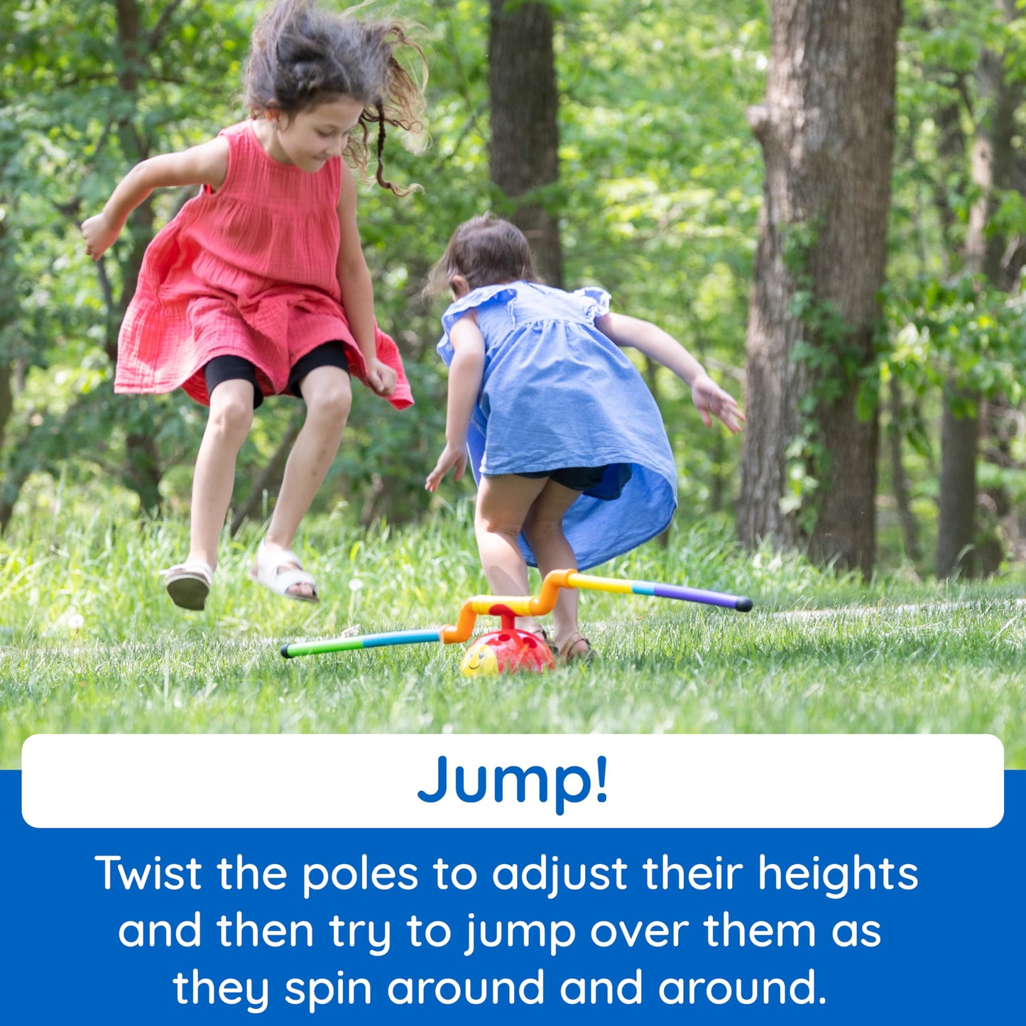 Fat Brain Toys 2-in-1 Musical Jump 'n Toss - Yellow Active Game for Kids 4+, Plastic Indoor/Outdoor Fun, Model FB192-1