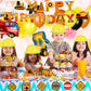 Satinior 24 Pcs Construction Dress Up Supplies Kids Costume Including Tote Bag Vest Construction Hat For Kids Age 3-8(Yellow, Orange)
