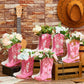 Memorywuu 12 Set Western Cowgirl Boots Flower Boxes Centerpiece Boot Shape Gift Boxes Party Decoration Vase Centerpieces for Tab