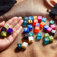 Sumind 40 Pcs Fudge Dice with 2 Black Velvet Bags Plus Minus Dice Multicolored Acrylic Dice Toys with Plus, Minus, and Blank Sid