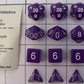Pack Of 15 Rpg Polyhedral Dice, Opaque Purple: 3D4 4D6 2D8 D10 D% D12 3D20