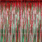 Sumind 6 Pack Foil Fringe Curtains Christmas Red Green Backdrop Curtains Party Decoration Tinsel Streamers Metallic Curtains Chr