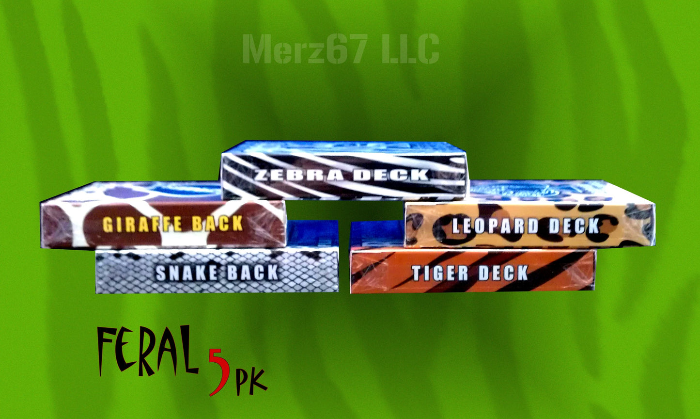 Feral 5 Pack Bicycle Playing Cards