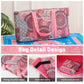 Kyerlish American Mahjong Tile Set with Pink Printed Carrying Bag  166 enhanced Tiles  4 All-in-One Color Racks/Pushers  Mah Jongg Sets  Mahjong Game Set for Travel  Christmas  Birthday Gifts