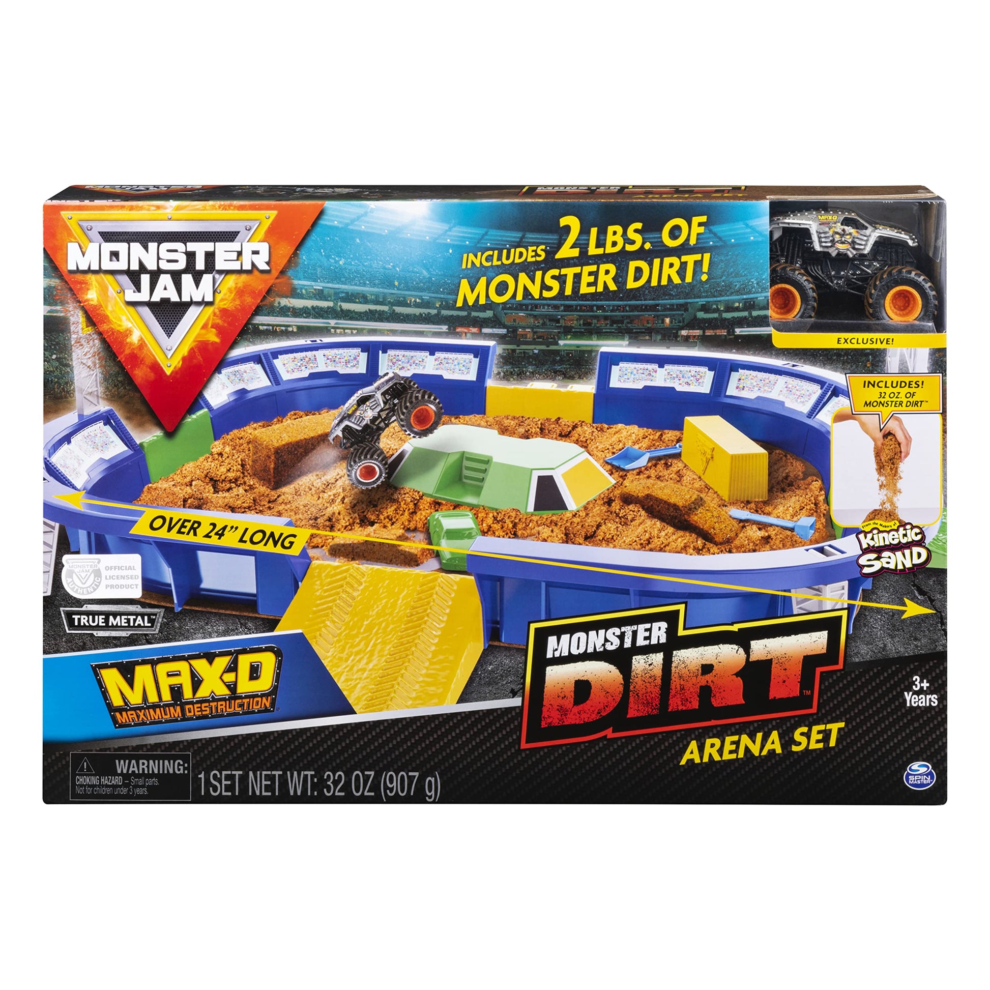 Monster Jam  Monster Dirt Arena 24-Inch Playset with 2lbs of Monster Dirt and limited availability 1:64 Scale Die-Cast Monster Jam Truck