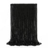 50Pcs Bead Necklace, Black Mardi Gras Bead Necklace Party Favors, 33'' Metallic Halloween Round Beaded Bulk, Festival Parade Thr